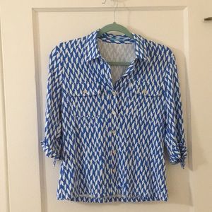 J. McLaughlin Blouse with Three-Quarter Sleeve